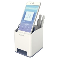 Kubek na długopisy Leitz WOW ze wzmacniaczem dźwięku, biały