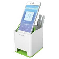 Kubek na długopisy Leitz WOW ze wzmacniaczem dźwięku, zielony