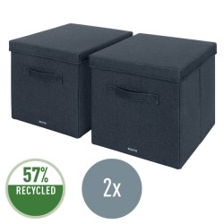 Pudełko do przechowywania z pokrywką Leitz Fabric, duże, 2 sztuki, ciemnoszare