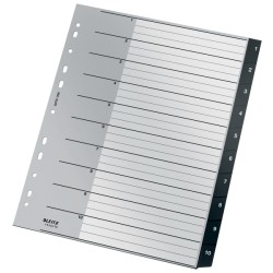 Przekładki Recycle A4 PP 1 - 10, czarne