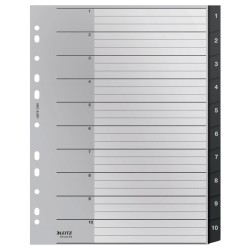 Przekładki Recycle A4 PP 1 - 10, czarne