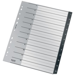 Przekładki Recycle A4 PP 1 - 12, czarne