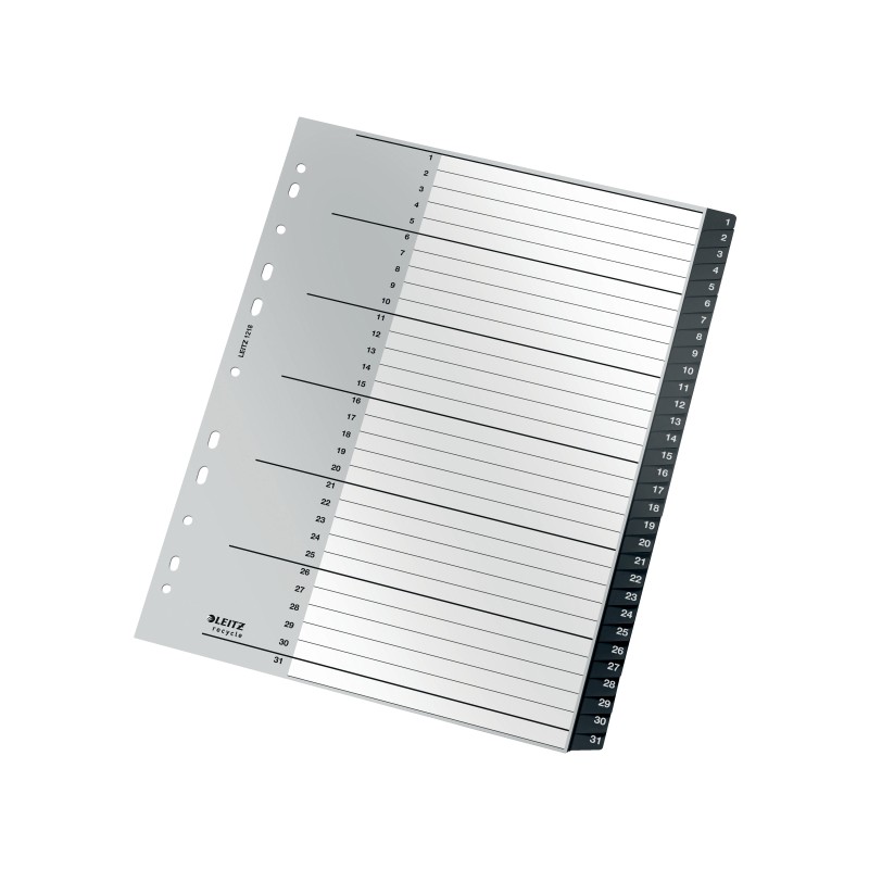 Przekładki Recycle A4 PP 1 - 31, czarne