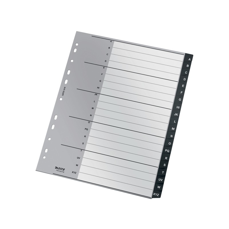 Przekładki Recycle A4 PP A - Z, czarne