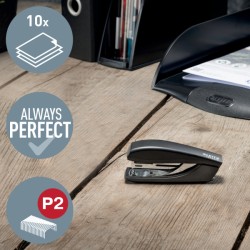 Mini zszywacz NeXXt Recycle, 10 kartek, 3 lata gwarancji, czarny