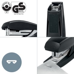 Mini zszywacz NeXXt Recycle, 10 kartek, 3 lata gwarancji, czarny