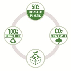 Mini dziurkacz NeXXt Recycle, 10 kartek, 3 lata gwarancji, czerwony