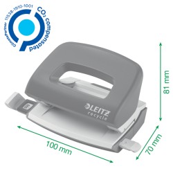 Mini dziurkacz NeXXt Recycle, 10 kartek, 3 lata gwarancji, zielony