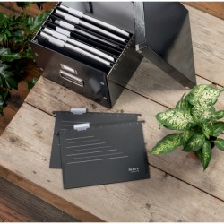 Teczki zawieszane z boczkam Alpha Recycle, czarny