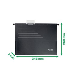 Teczki zawieszane z boczkam Alpha Recycle, czarny