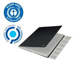 Teczka segregująca Recycle A4 6 przekładek, czarna