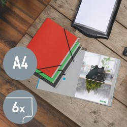 Teczka segregująca Recycle A4 6 przekładek, czerwona