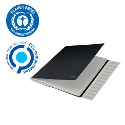 Teczka segregująca Recycle A4 12 przekładek, czarna