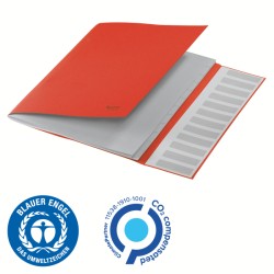 Teczka segregująca Recycle A4 12 przekładek, czerwona