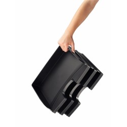 Półka na dokumenty otwarta od dłuższego boku, czarny