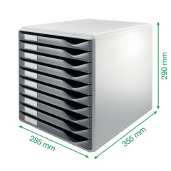 Pojemnik na korespondencję Leitz - 10 szuflad, niebieski