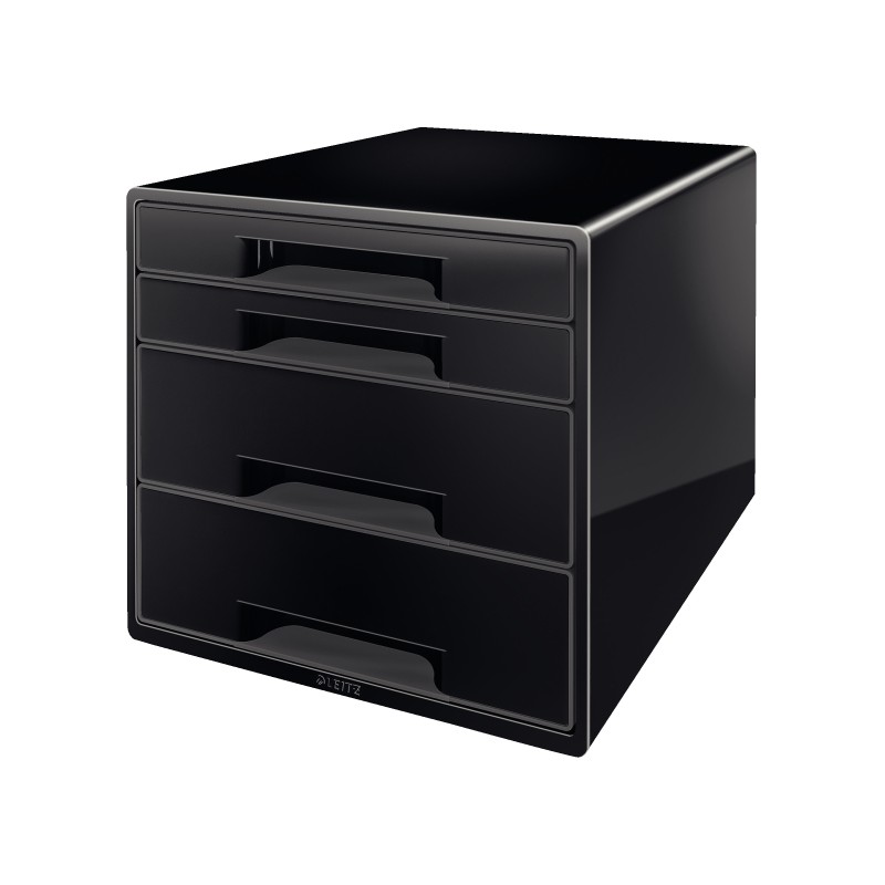 Pojemnik z 4 szufladami Leitz dwukolorowy, czarny