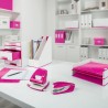 Zszywacz Mini metalowy Leitz WOW, różowy, 10 lat gwarancji, 10 kartek