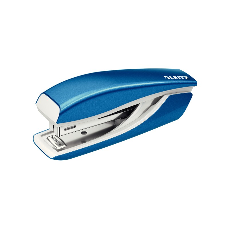 Zszywacz Mini metalowy Leitz WOW, niebieski, 10 lat gwarancji, 10 kartek