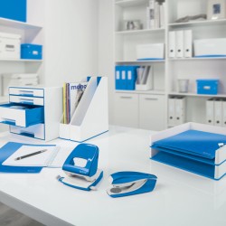 Zszywacz Mini metalowy Leitz WOW, niebieski, 10 lat gwarancji, 10 kartek