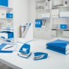 Zszywacz Mini metalowy Leitz WOW, niebieski, 10 lat gwarancji, 10 kartek