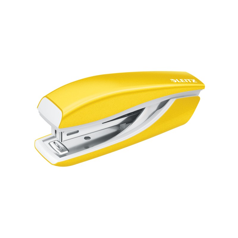 Zszywacz Mini metalowy Leitz WOW, żółty, 10 lat gwarancji, 10 kartek
