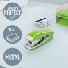 Zszywacz Mini metalowy Leitz WOW, zielony, 10 lat gwarancji, 10 kartek