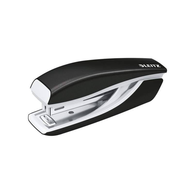 Zszywacz Mini metalowy Leitz WOW, czarny, 10 lat gwarancji, 10 kartek