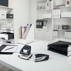 Dziurkacz Mini metalowy Leitz WOW, czarny, 10 lat gwarancji, 10 kartek