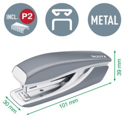 Zszywacz + dziurkacz metalowy Leitz Mini WOW, fioletowy, 10 lat gwarancji, 10 kartek