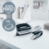 Zszywacz + dziurkacz metalowy Leitz Mini WOW, czarny, 10 lat gwarancji, 10 kartek