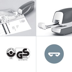 Zszywacz elektryczny na baterie WOW, niebieski, 3 lata gwarancji, 10 kartek