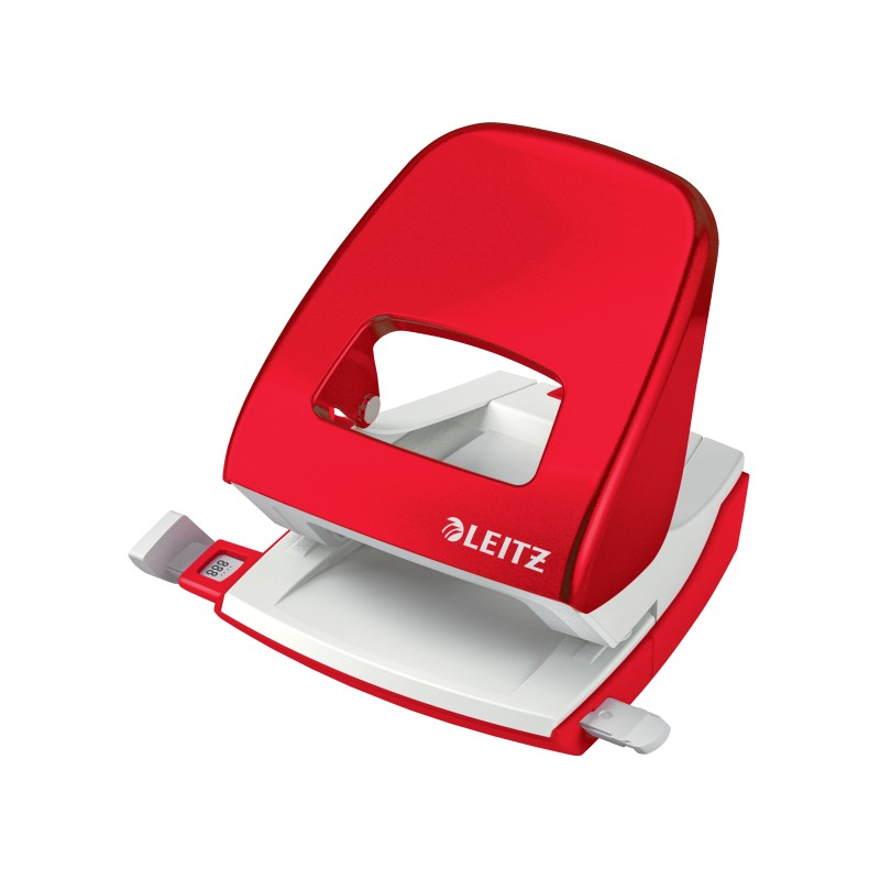 Dziurkacz duży metalowy Leitz WOW, czerwony, 10 lat gwarancji, 30 kartek