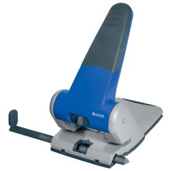 Dziurkacz mocny Leitz, niebieski, 10 lat gwarancji, 65 kartek