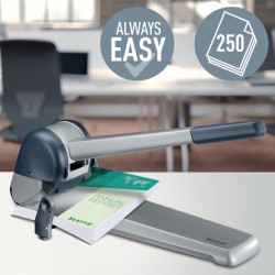 Dziurkacz super mocny Leitz, srebrny, 10 lat gwarancji, 250 kartek