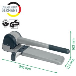 Dziurkacz super mocny Leitz, srebrny, 10 lat gwarancji, 250 kartek