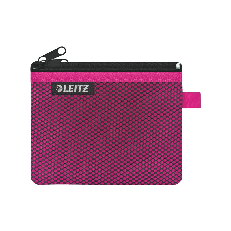 Saszetka z suwakiem z dwiema przegródkami Leitz WOW, rozmiar S, różowa