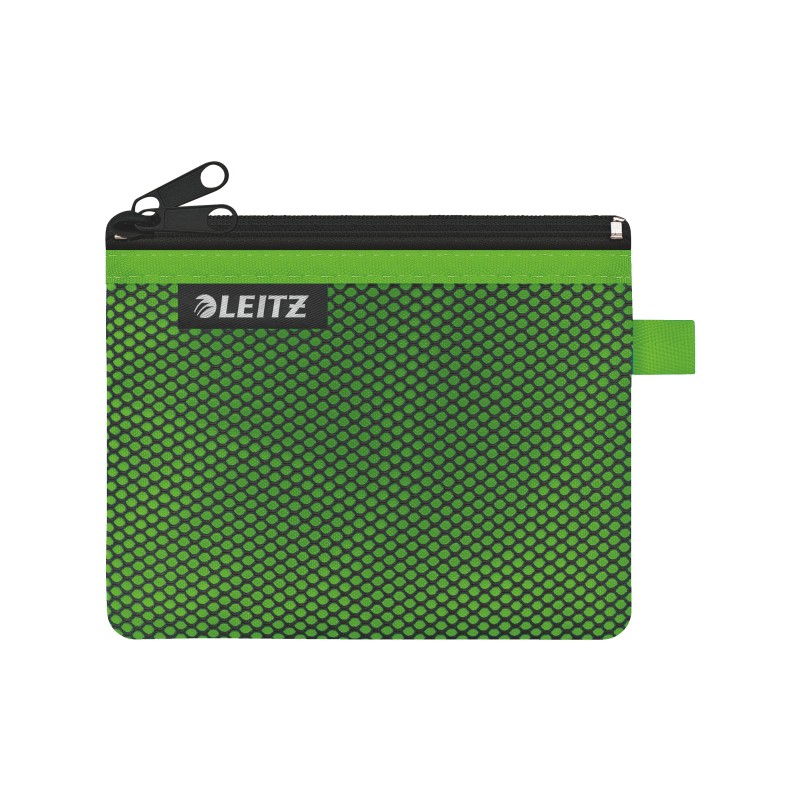 Saszetka z suwakiem z dwiema przegródkamiLeitz WOW, rozmiar S, zielona