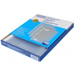 Koszulki na dokumenty DONAU, PP, A4, krystal, 50mikr., 100szt., w pudełku