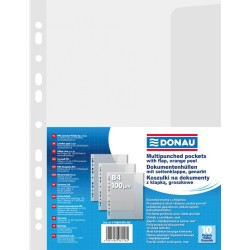 Koszulki z klapką DONAU, PP, B4, groszkowe, 100mikr., 10szt.