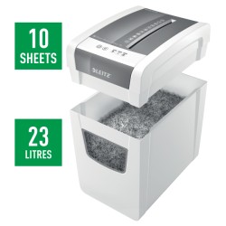 Niszczarka Leitz IQ Home Office Slim, P4, 10 kartek,  23 l kosz
