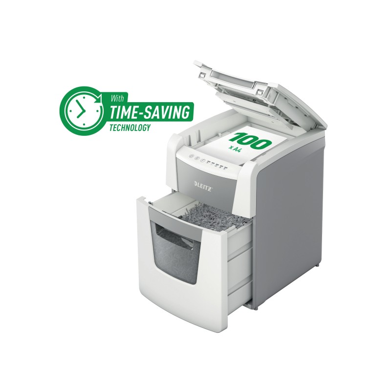 Niszczarka Leitz IQ AutoFeed 100, P4, 100 kartek, 34 l kosz