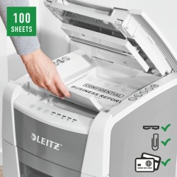 Niszczarka Leitz IQ AutoFeed 100, P5, 100 kartek, 34 l kosz