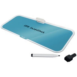 Szklany notatnik na biurko Leitz Cosy, poziomy, niebieski