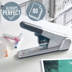 Zszywacz kasetowy Leitz, srebrny, 10 lat gwarancji, 80 kartek