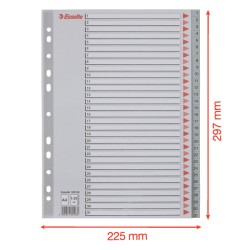 Przekładki plastikowe szare  PP numeryczne A4 Esselte, 1-31
