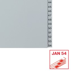 Przekładki plastikowe szare  PP numeryczne A4 Esselte, 1-54