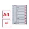 Przekładki plastikowe szare  PP numeryczne A4 Esselte, 12 miesięcy