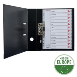 Przekładki plastikowe szare  PP numeryczne A4 Esselte, 12 miesięcy