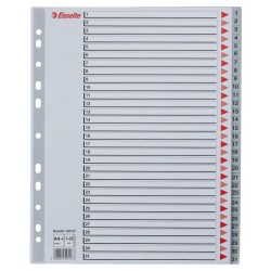 Przekładki plastikowe szare  PP alfabetyczne A4 Esselte, 1-31 maxi